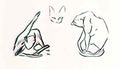 Theophile Steinlen three cats study Art A4 Photo Print