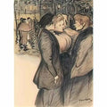 Theophile Steinlen three women Art A4 Photo Print