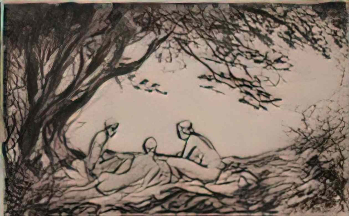 Theophile Steinlen trois baigneuses Art A4 Photo Print
