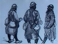 Theophile Steinlen trois permissionaires barbus 1916 Art A4 Photo Print