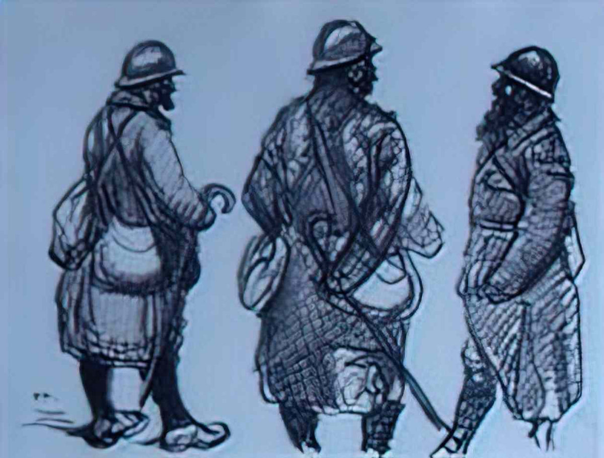 Theophile Steinlen trois permissionaires barbus 1916 Art A4 Photo Print