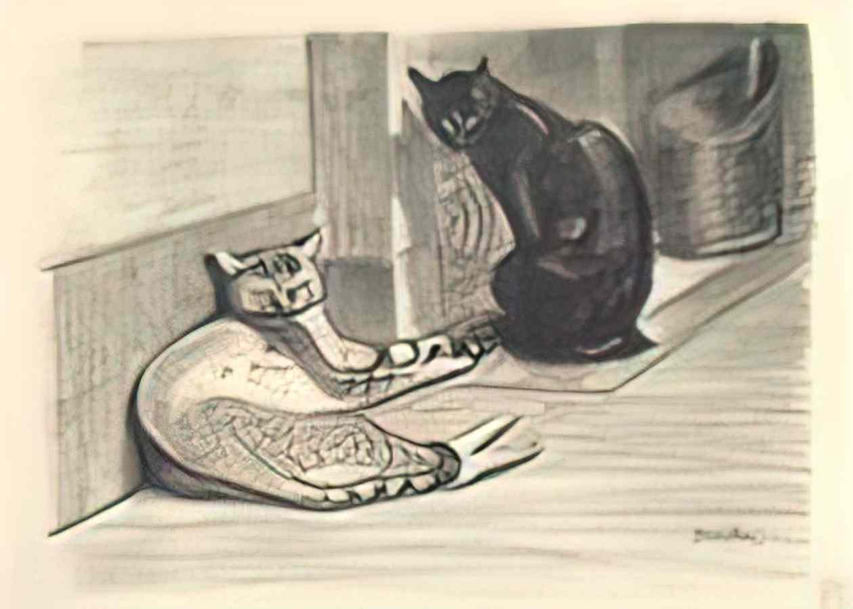 Theophile Steinlen two cats 2 Art A4 Photo Print
