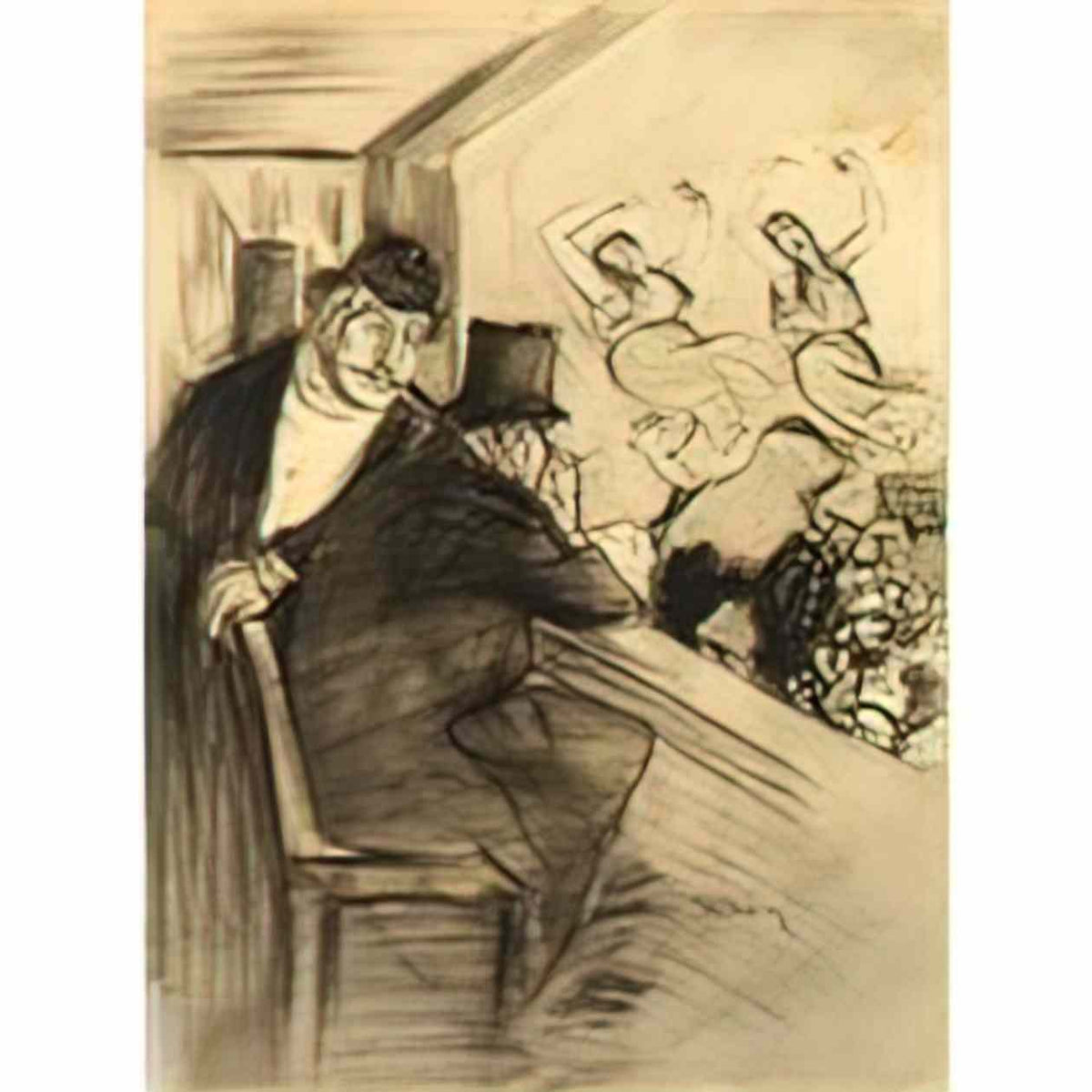 Theophile Steinlen two men at theatre Art A4 Photo Print