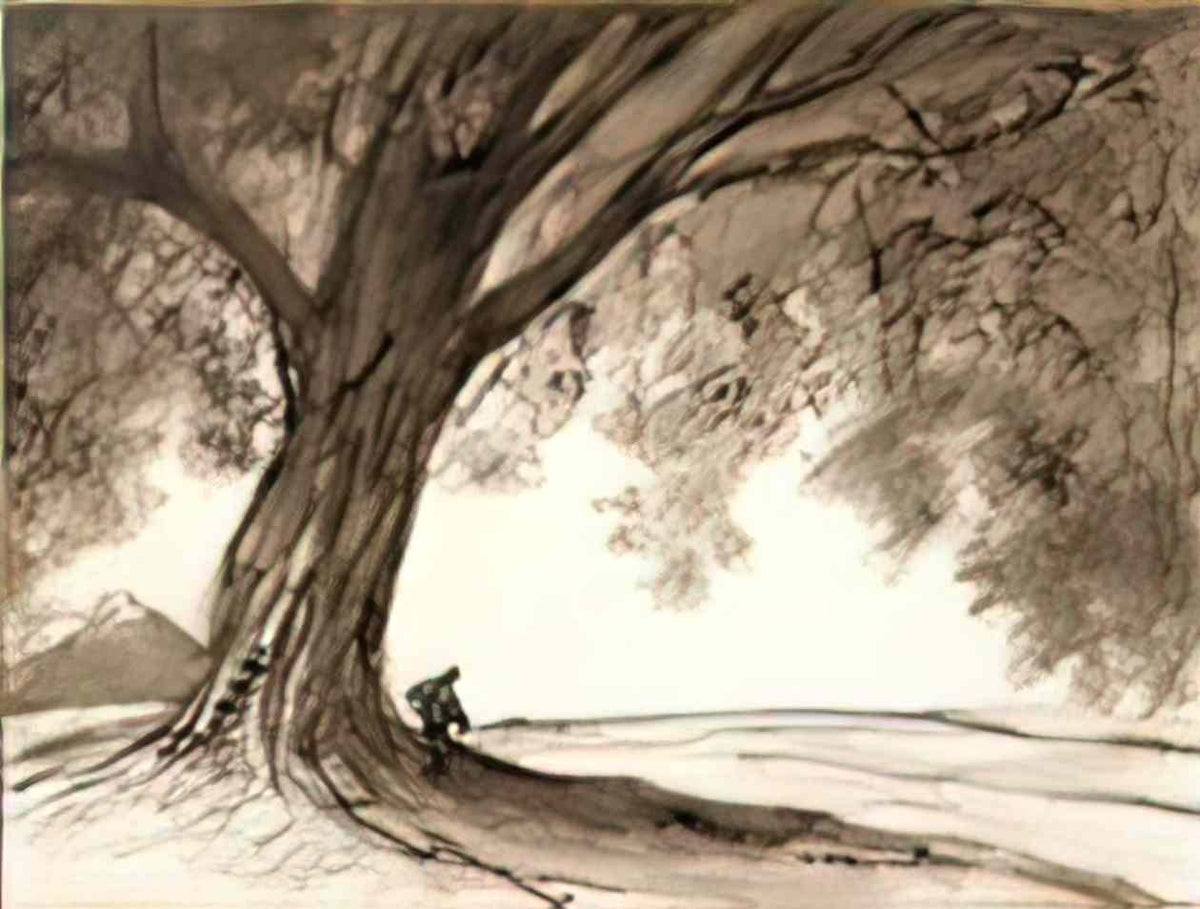 Theophile Steinlen vagabond under tree Art A4 Photo Print