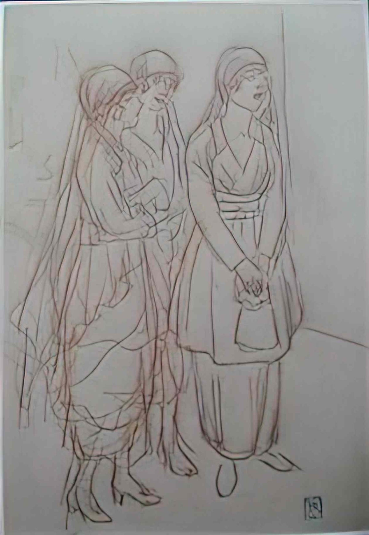Theophile Steinlen veuves d un louis sketch Art A4 Photo Print