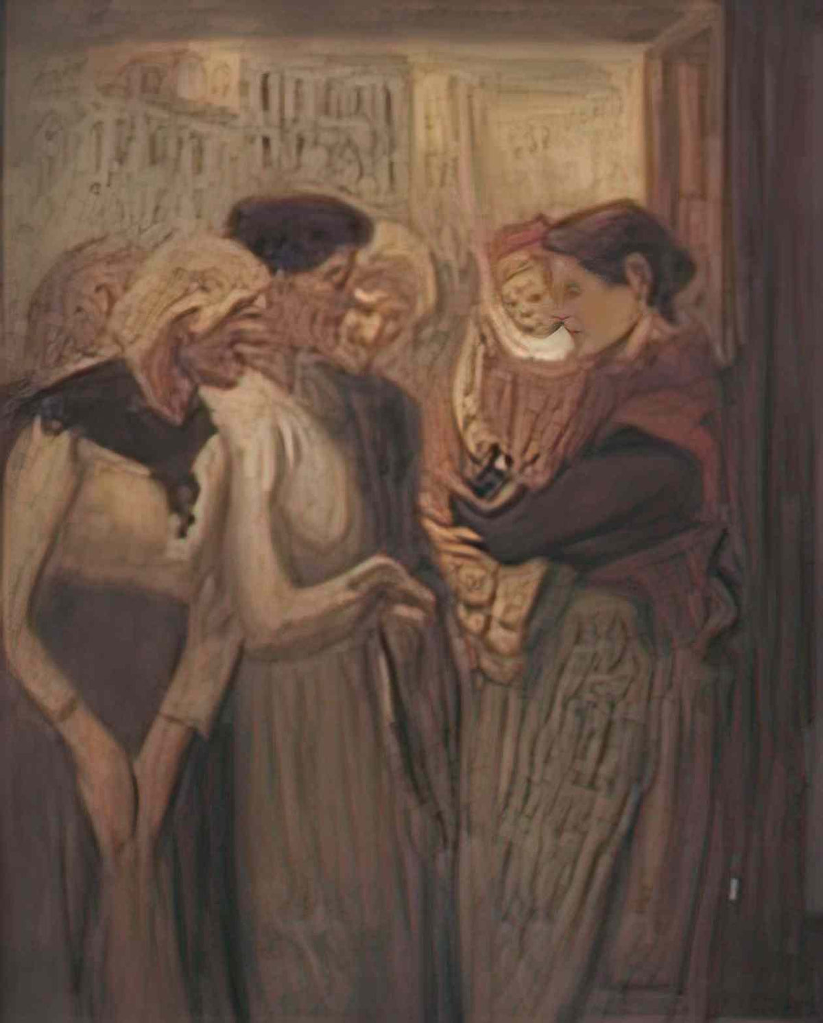 Theophile Steinlen women conversing 1895 Art A4 Photo Print