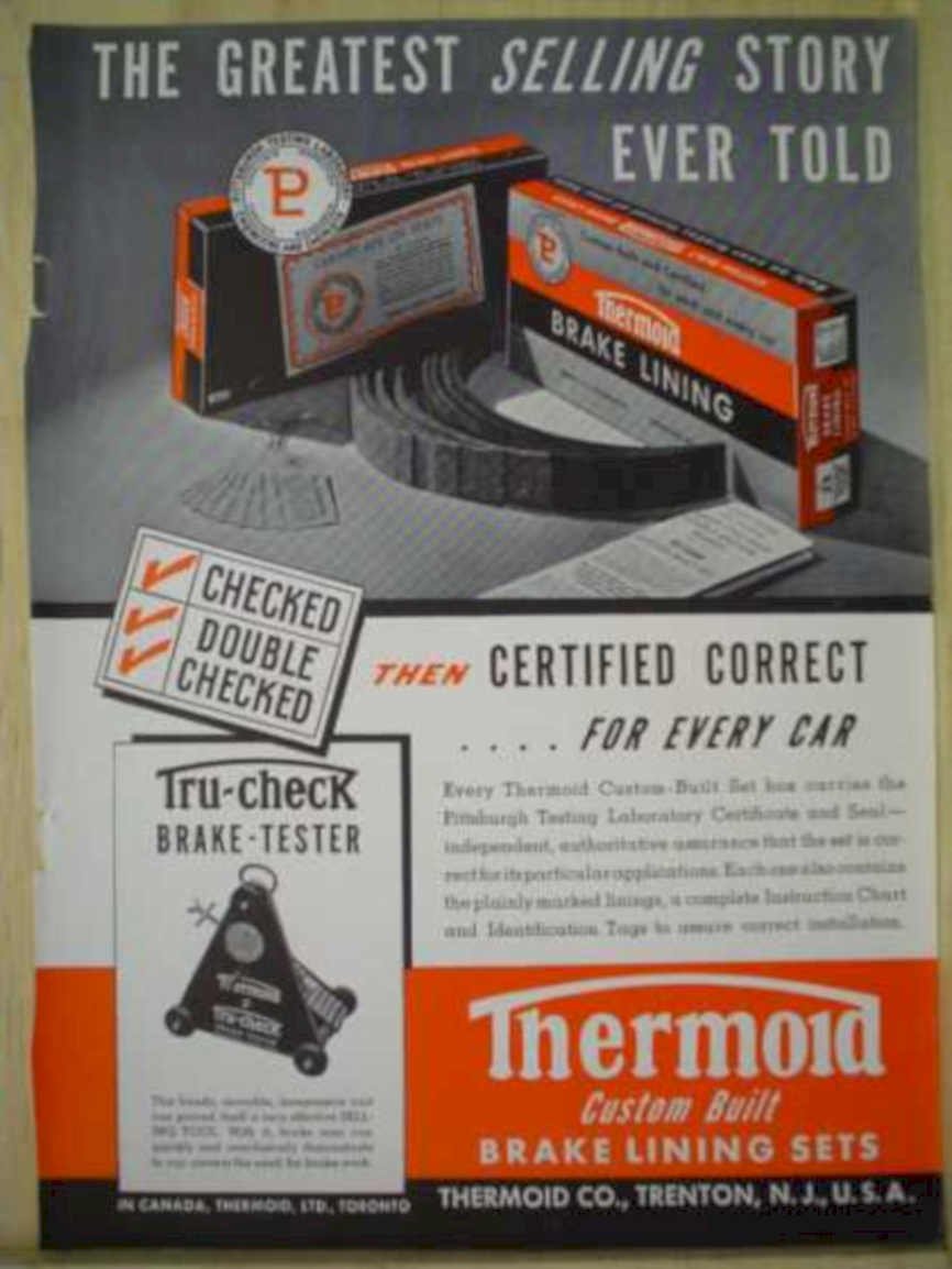 Thermoid Brake Lining Vintage Retro Advert Ads A4 Photo Print