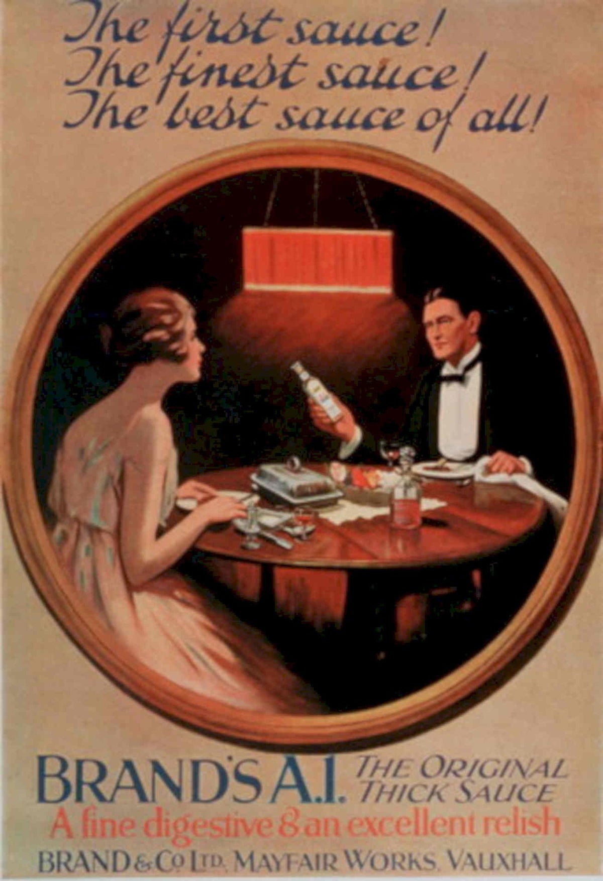 Thick Sauce Dining 1930s Vintage Retro Advert Poster