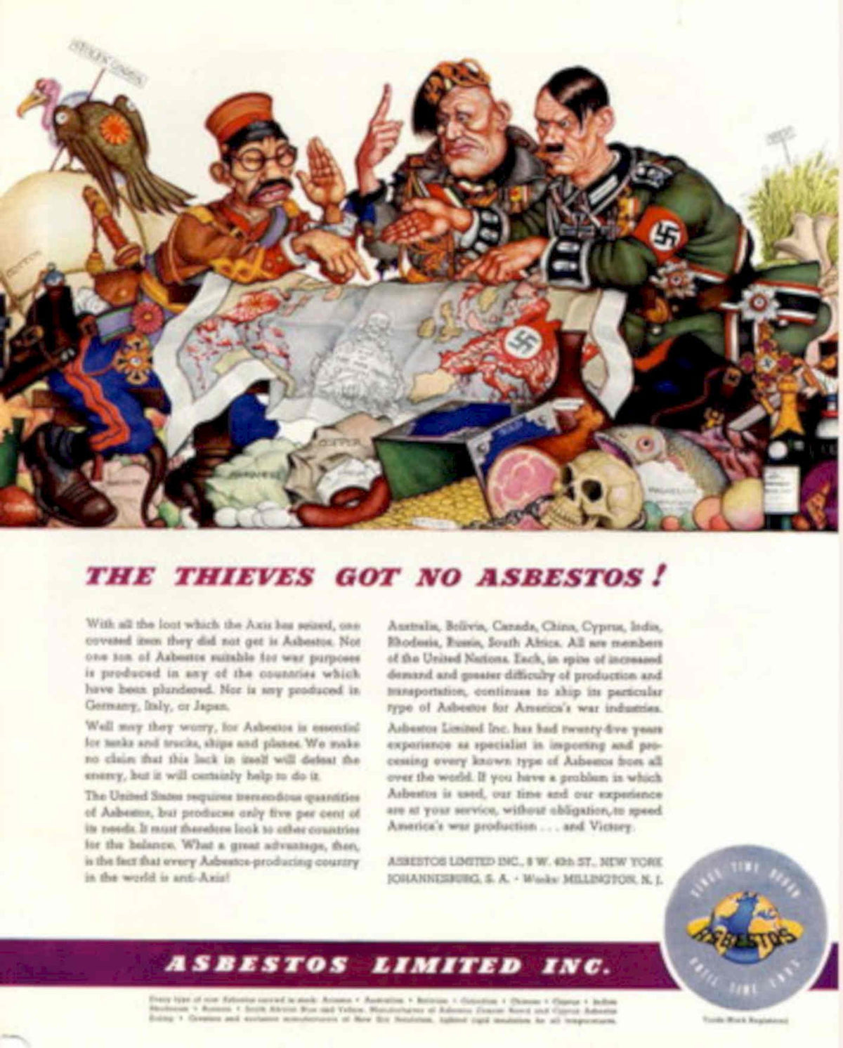 Thieves Asbestos Limited 1940s Vintage Retro Advert Poster