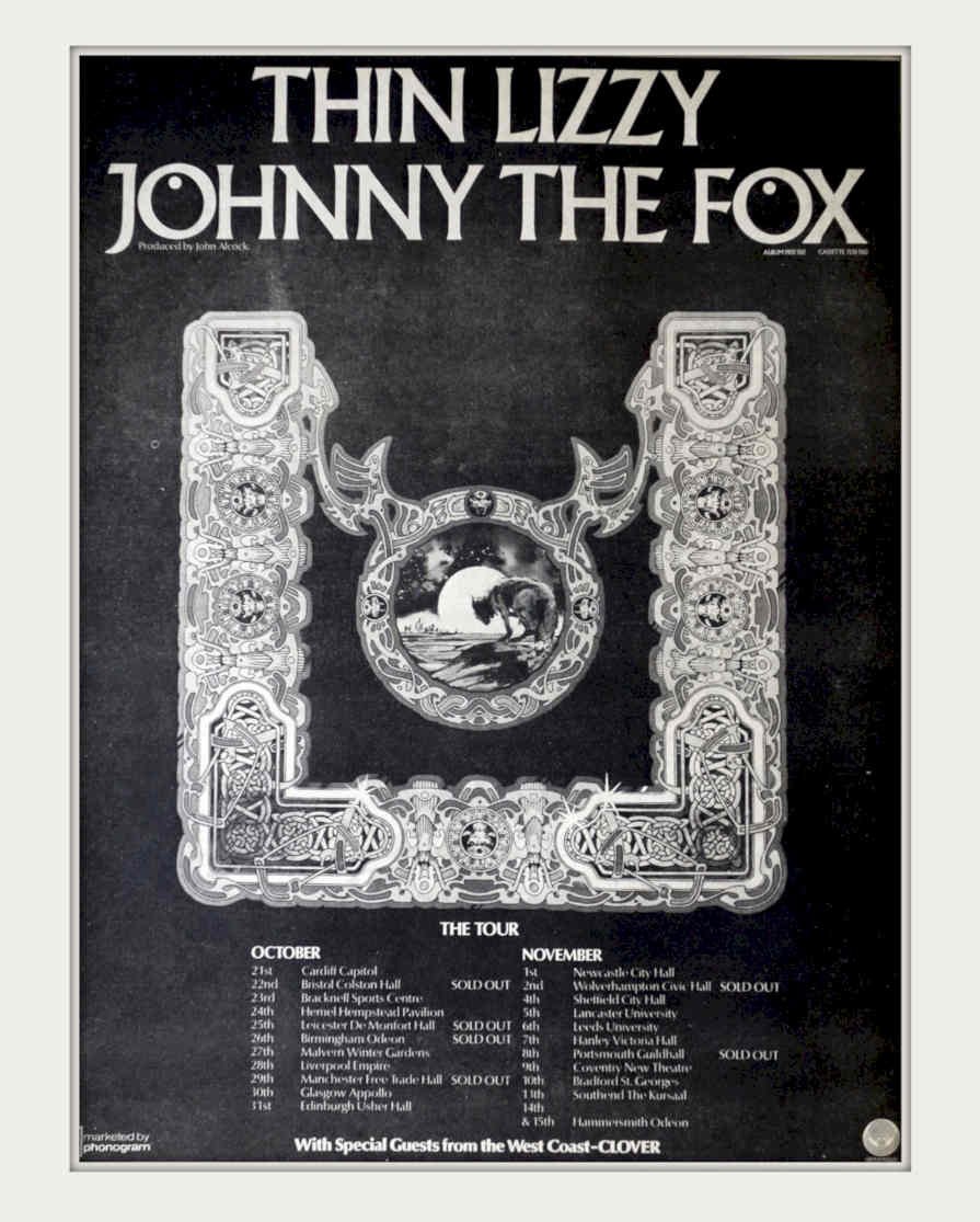 Thin Lizzy Johnyfox Vintage Retro Advert Poster A4 Photo Print