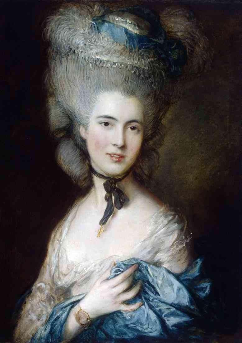 Thomas Gainsborough Portrait of a lady in blue A4 Photo Print