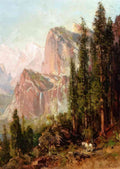 Thomas Hill scene of yosemite bridalveil fall CROP A4 Photo Print