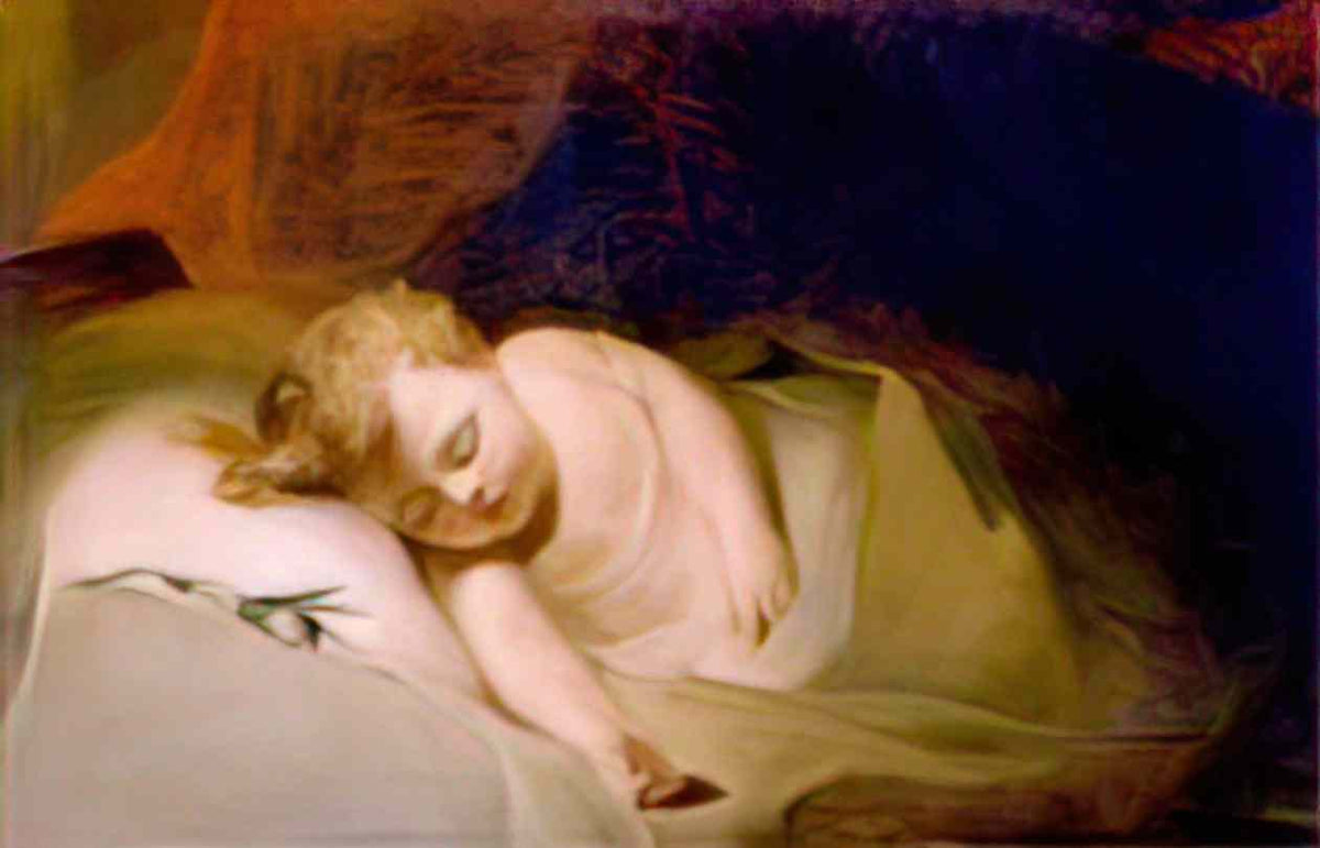Thomas Sully child asleep also known as the rosebud 1841 Art A4 Photo Print
