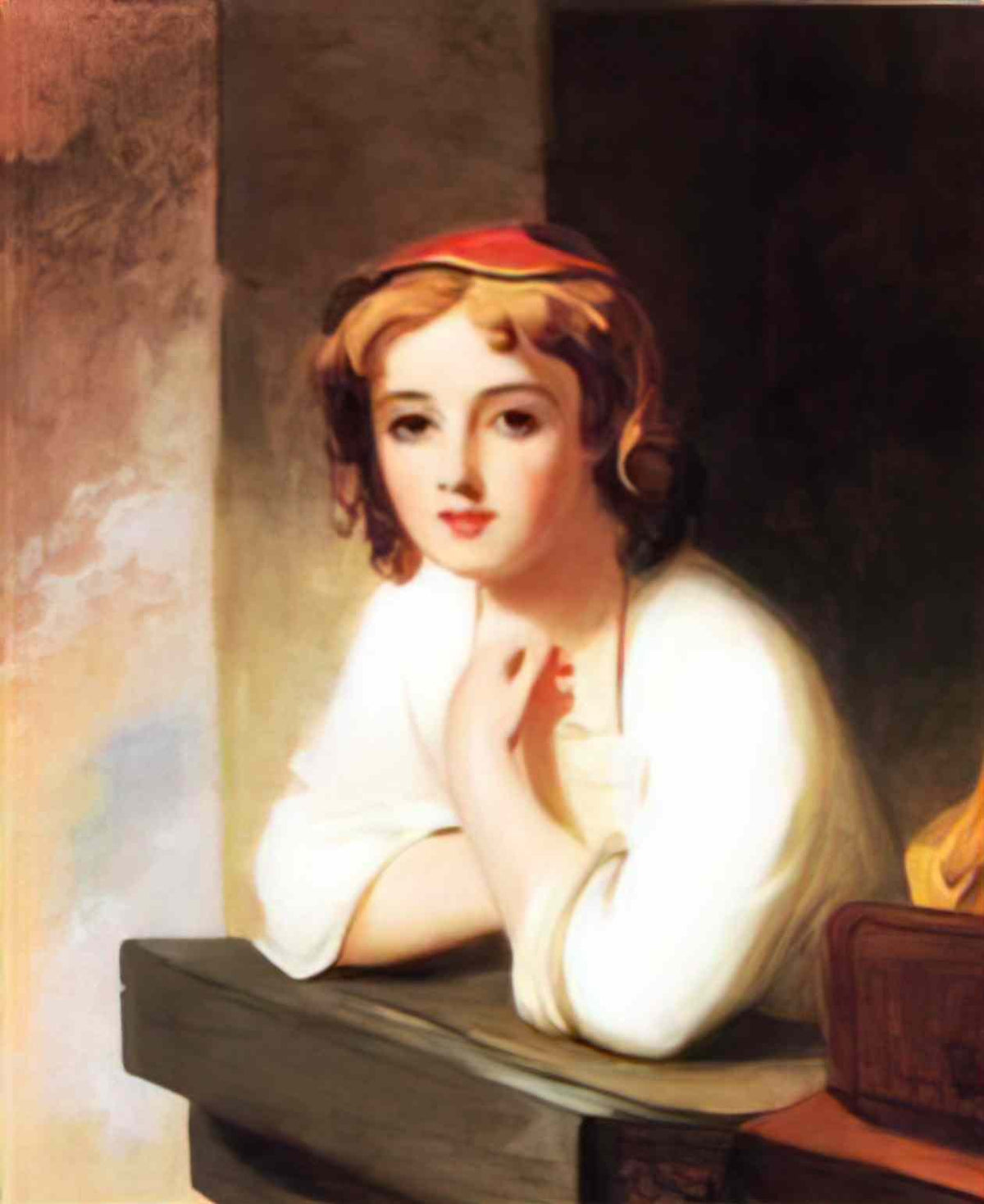 Thomas Sully girl leaning at a window Art A4 Photo Print