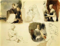 Thomas Sully sheet of figure studies 1839 Art A4 Photo Print