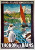 Thonon Les Bains Vintage Retro Advert Poster A4 Photo Print
