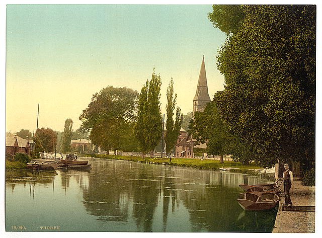 Thorpe church and river Norwich Vintage A4 Photo Print