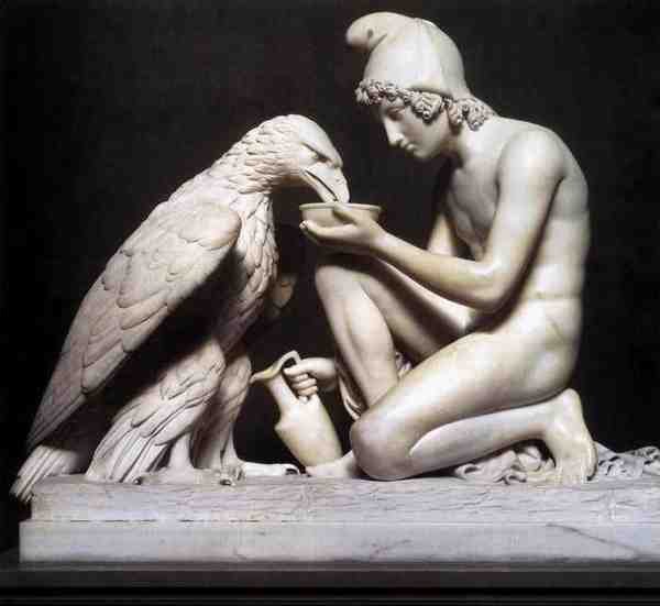 Thorvaldsen Berthel Ganymede Waters Zeus As An Eagle A4 Photo Print