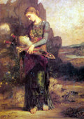 Thracian girl carrying the head of Orpheus on his lyre 1865 cropped A4 Photo Print