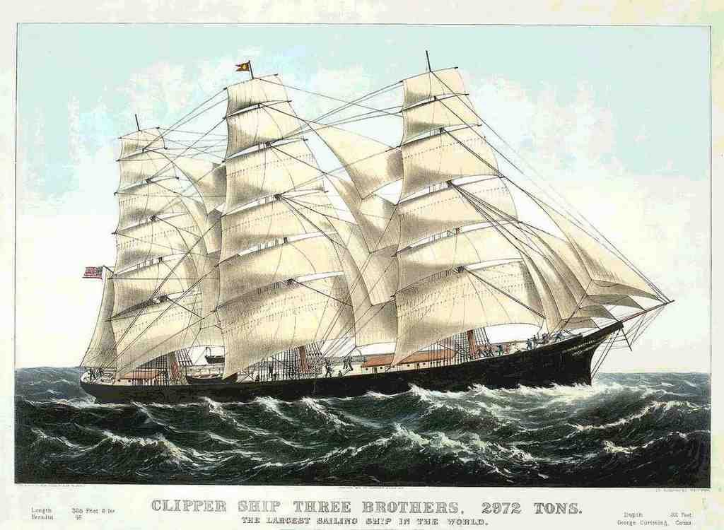 Three Brothers Ship Vintage A4 Photo Print