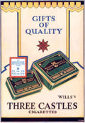 Three Castles Cigarettes 1930s Vintage Retro Advert Poster
