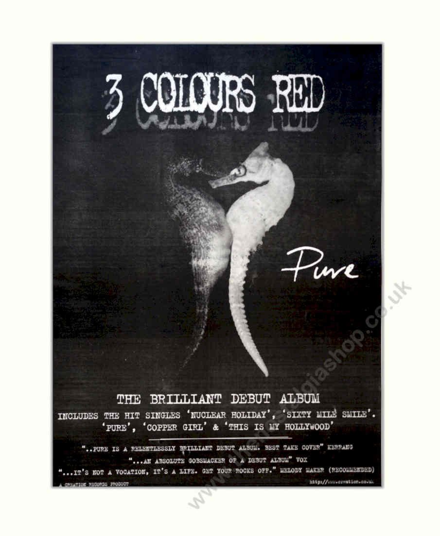 Three Colours Red Vintage Retro Advert Poster A4 Photo Print