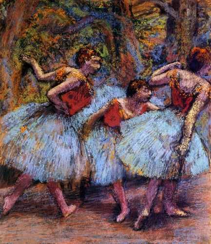Three Dancers Blue Skirts Red Blouses 1903 Pc A4 Photo Print
