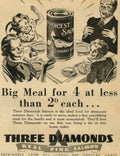 Three Diamonds Salmon 1930s Vintage Retro Advert Poster