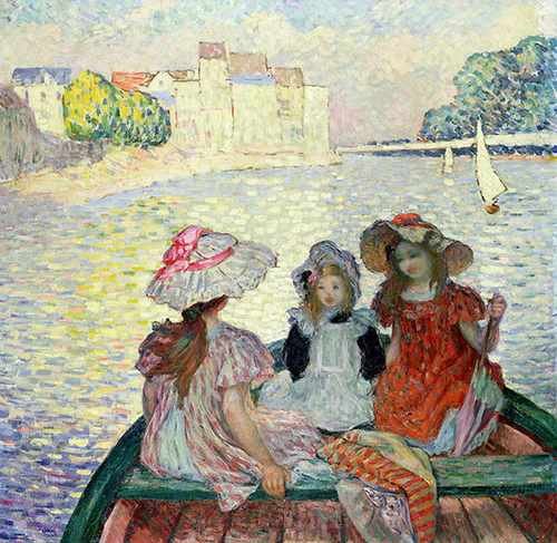 Three Girls In A Boat A4 Photo Print