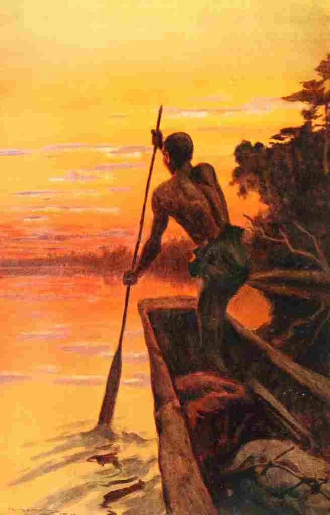 Through Central Africa 1915 Sunset on the Aruwimi A4 Photo Print
