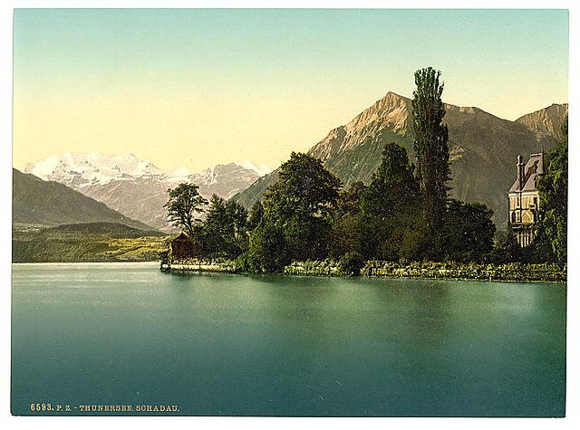 Thun Shadau Bernese Oberland Vintage A4 Photo Print