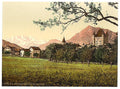 Thun castle and Blumlisalp Bernese Oberland Vintage A4 Photo Print