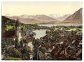 Thun general view I Bernese Oberland Vintage A4 Photo Print