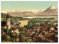 Thun general view VI Bernese Oberland Vintage A4 Photo Print