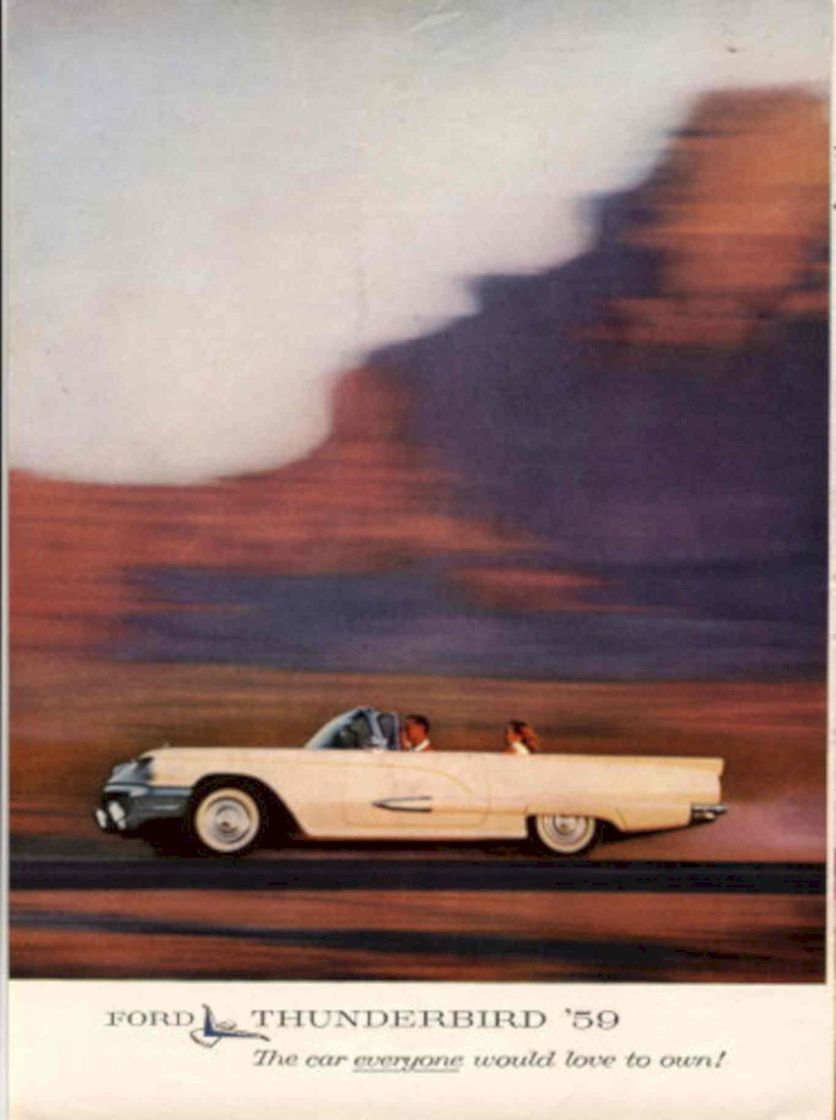 Thunderbird 59 Convertible 1950s Vintage Retro Advert Poster