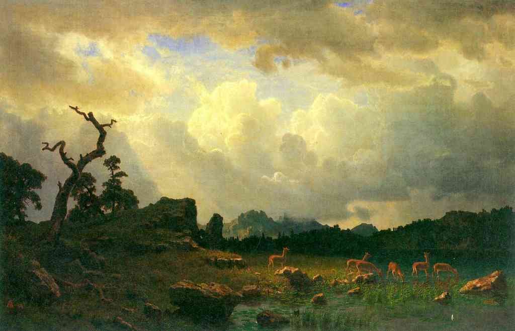 Thunderstorms In The Rocky Mountains Bierstadt A4 Photo Print
