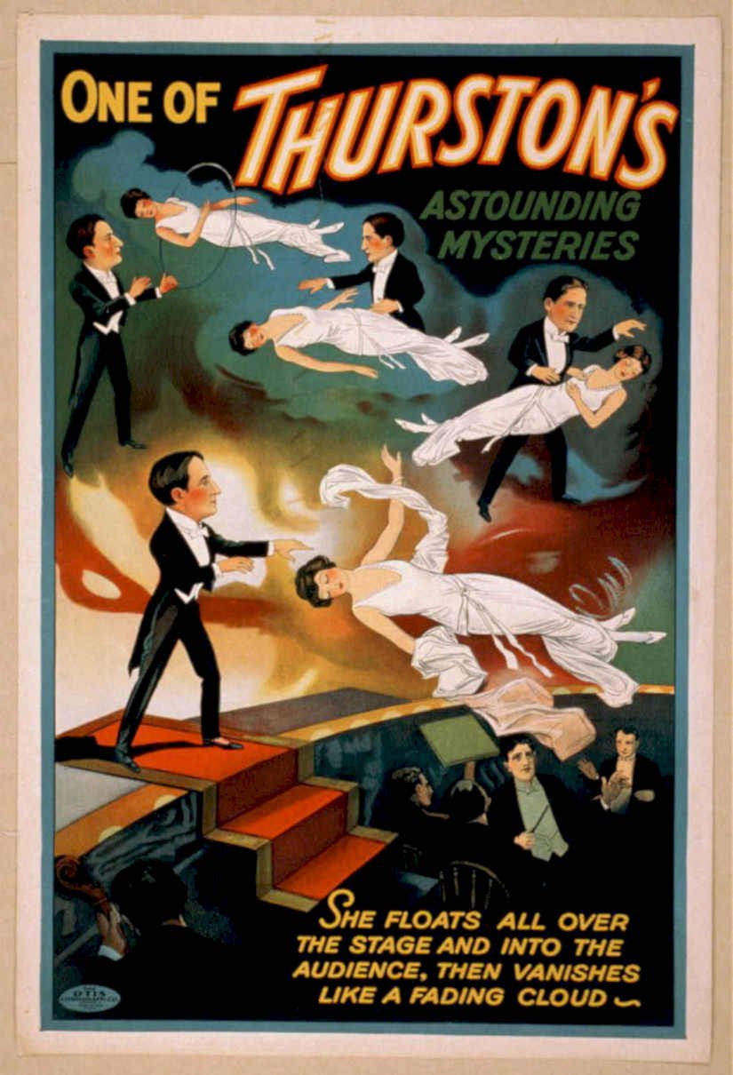 Thurston Levitation Magic Vintage Retro Advert Poster A4 Photo Print
