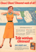Tide Laundry Clean 1950s Vintage Retro Advert Poster