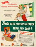 Tide Laundry Clothes 1950s Vintage Retro Advert Poster