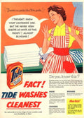 Tide Laundry Sheets 1950s Vintage Retro Advert Poster