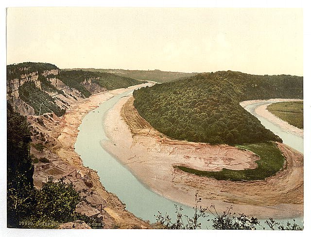 Tidenham bend and cliffs Chepstow Vintage A4 Photo Print