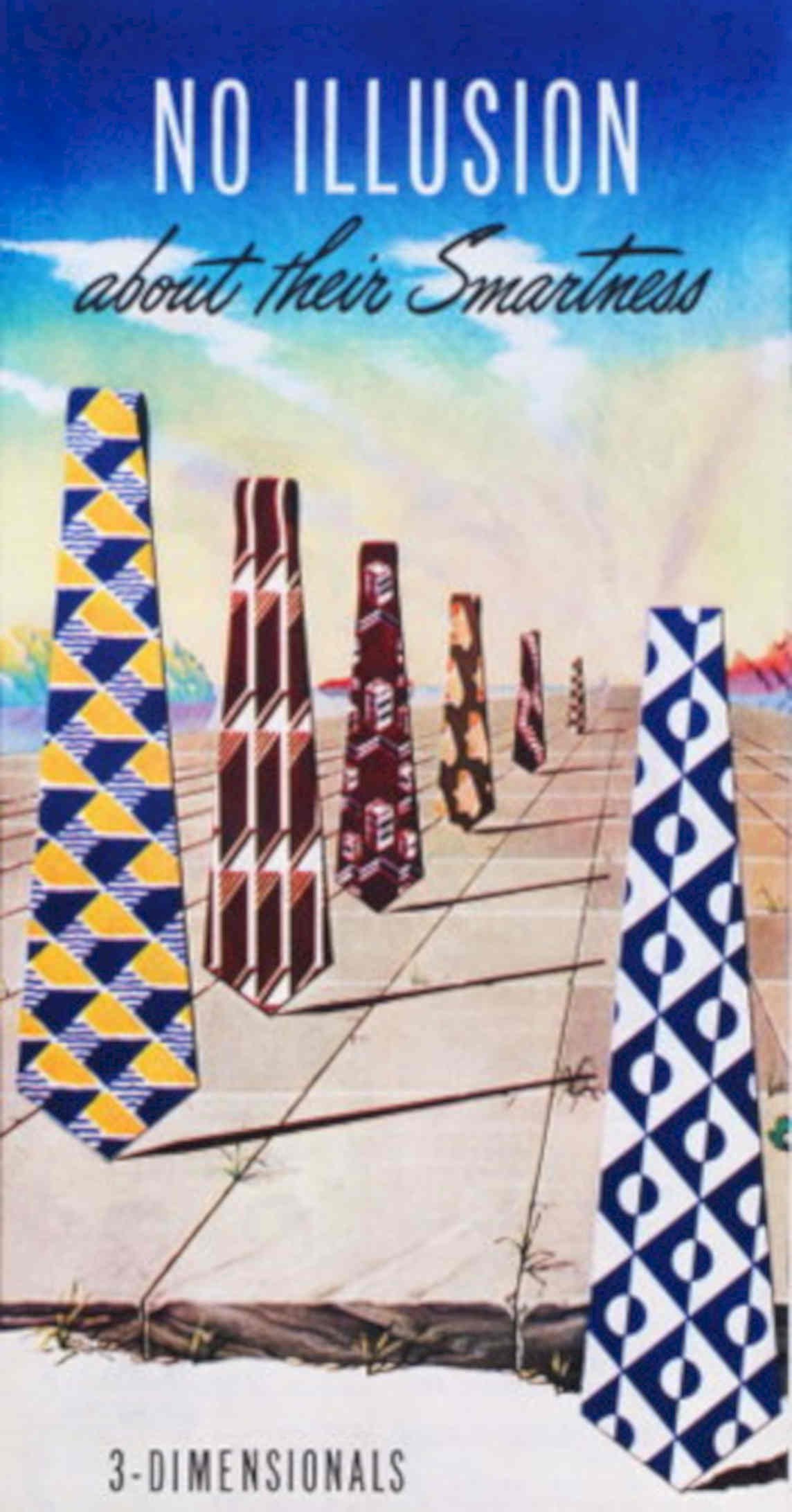 Tie Patterns 3d 1950s Vintage Retro Advert Poster