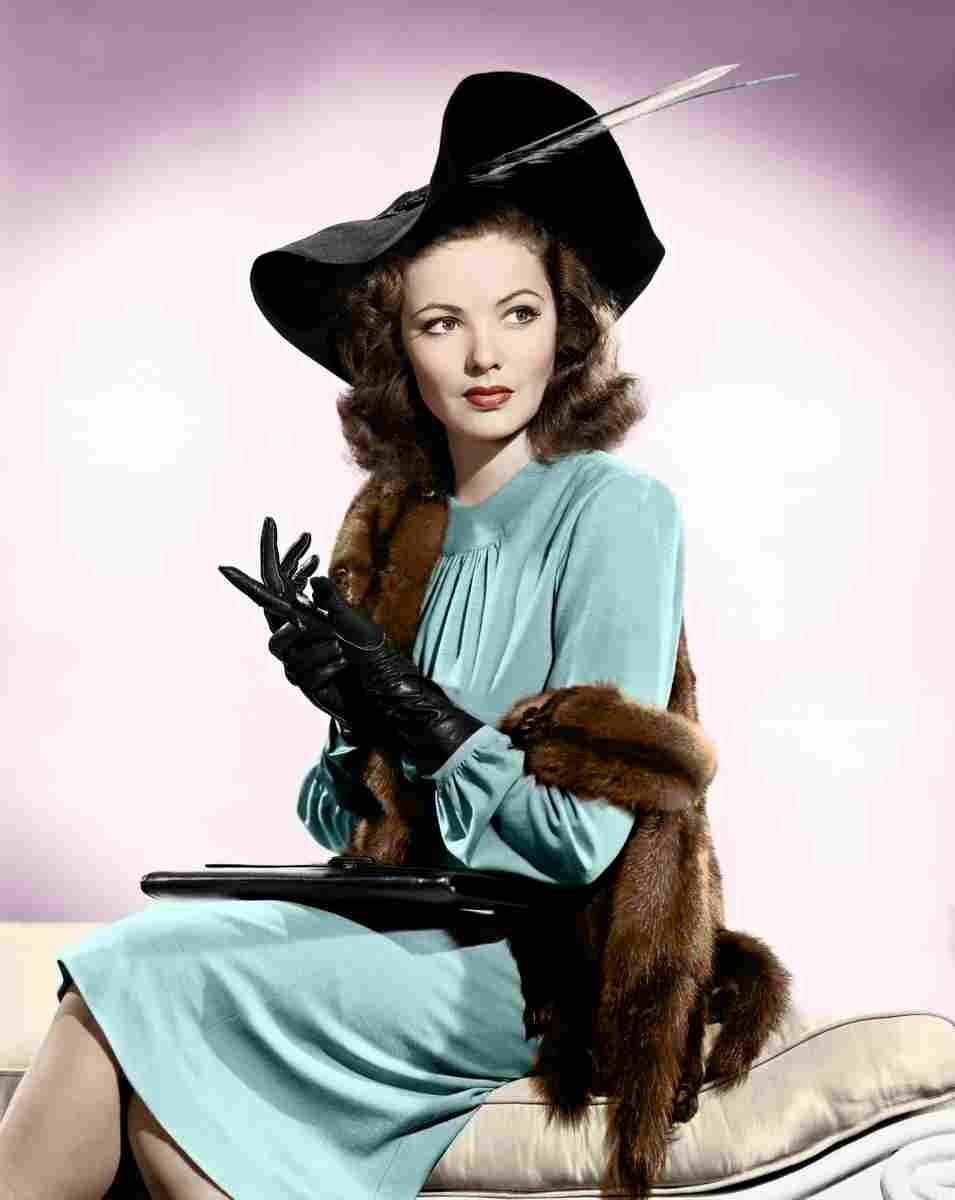Tierney Gene 13XLC film star poster A4 Photo Print