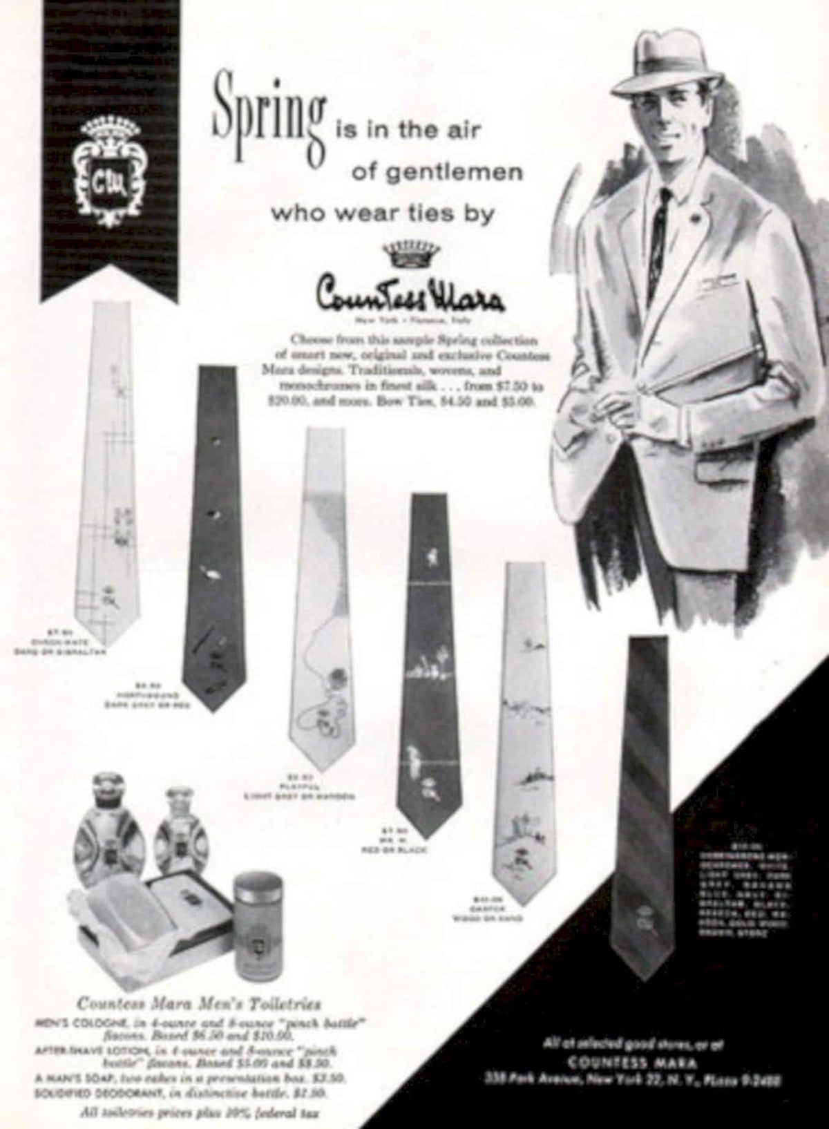 Ties Bottles Countless 1950s Vintage Retro Advert Poster
