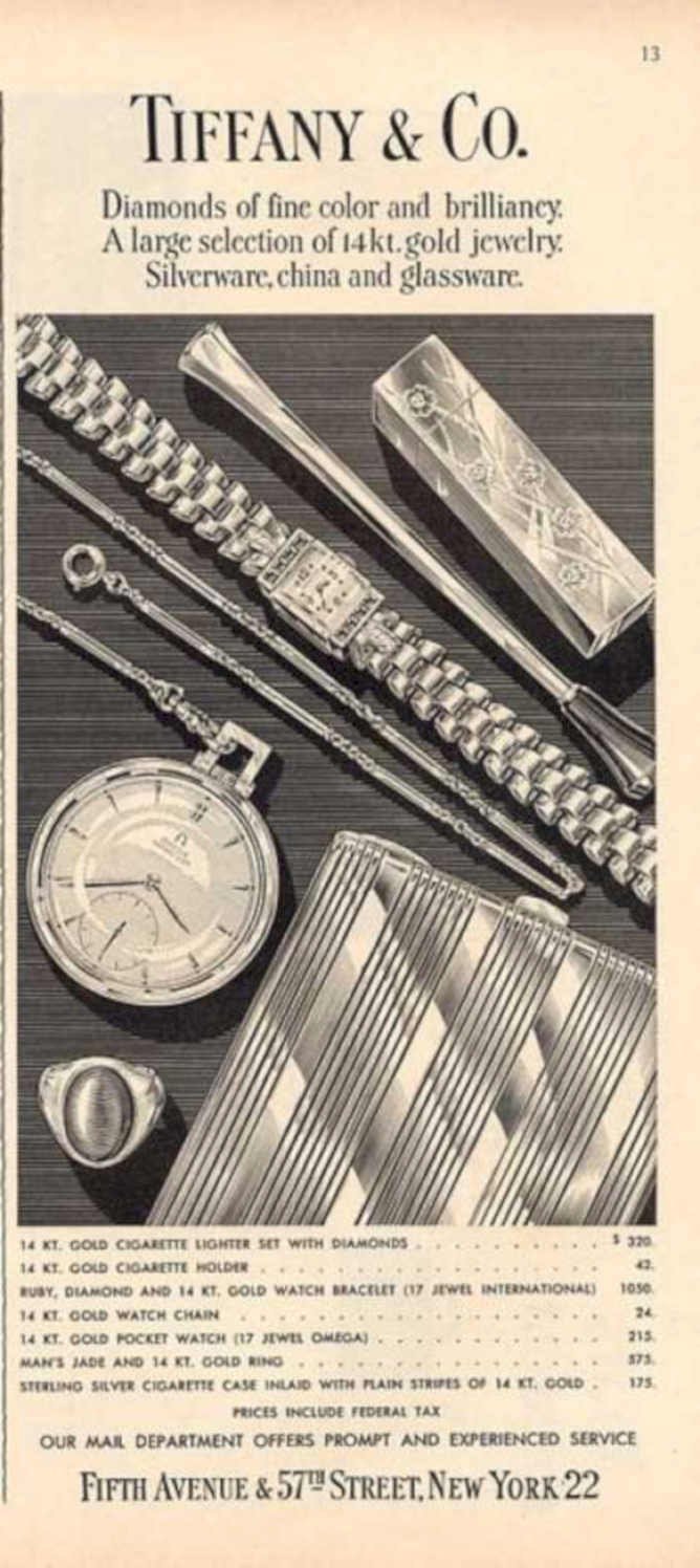 Tiffany Gold Bars Vintage Retro Advert Ads A4 Photo Print