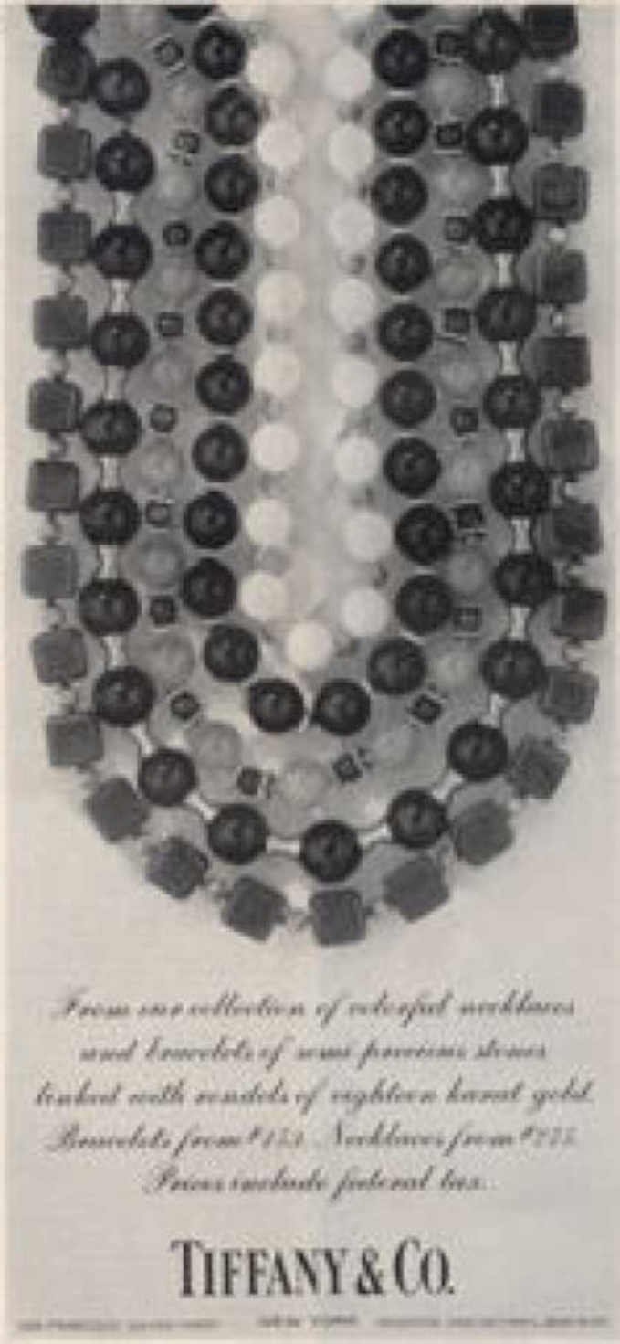 Tiffany Necklace Stones Vintage Retro Advert Ads A4 Photo Print