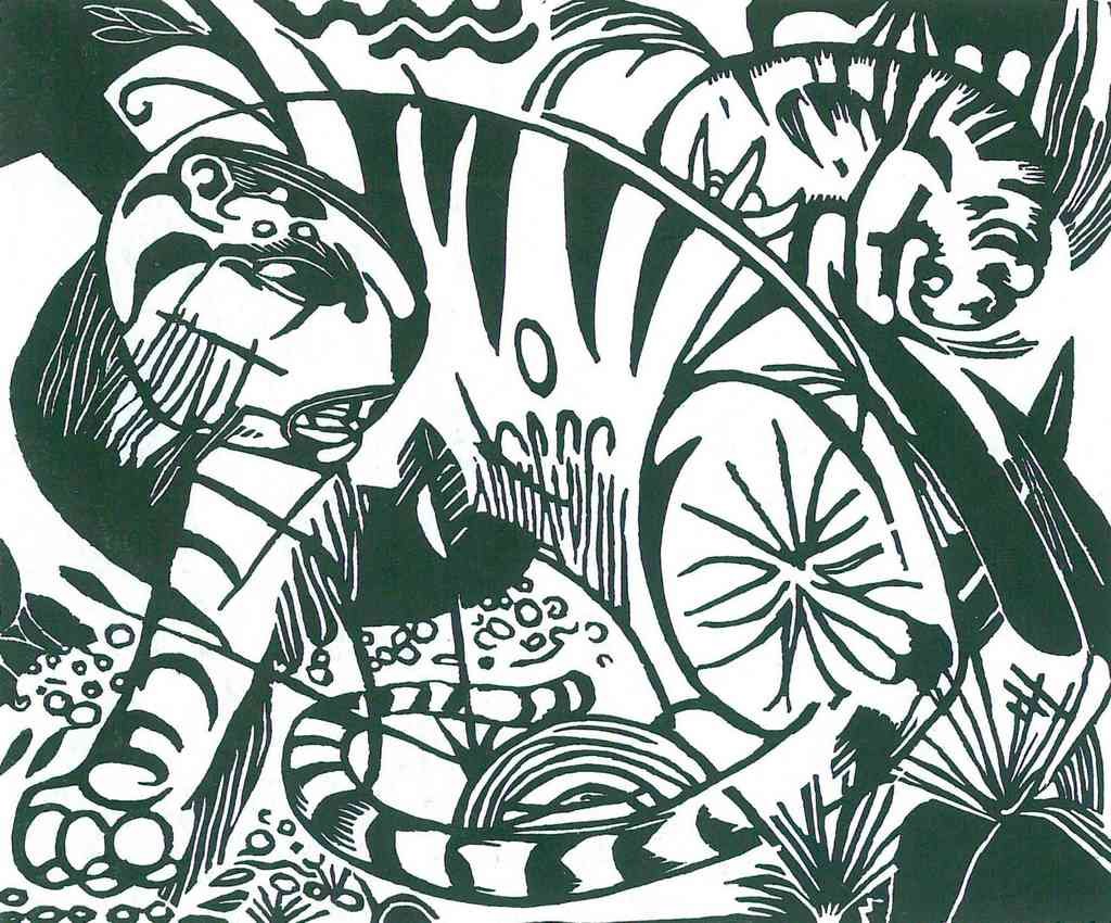 Tiger 2 Franz Marc Abstract Art A4 Photo Print