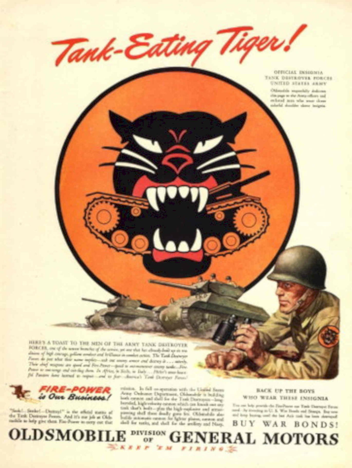 Tiger Tank Destroyer 1940s Vintage Retro Advert Poster