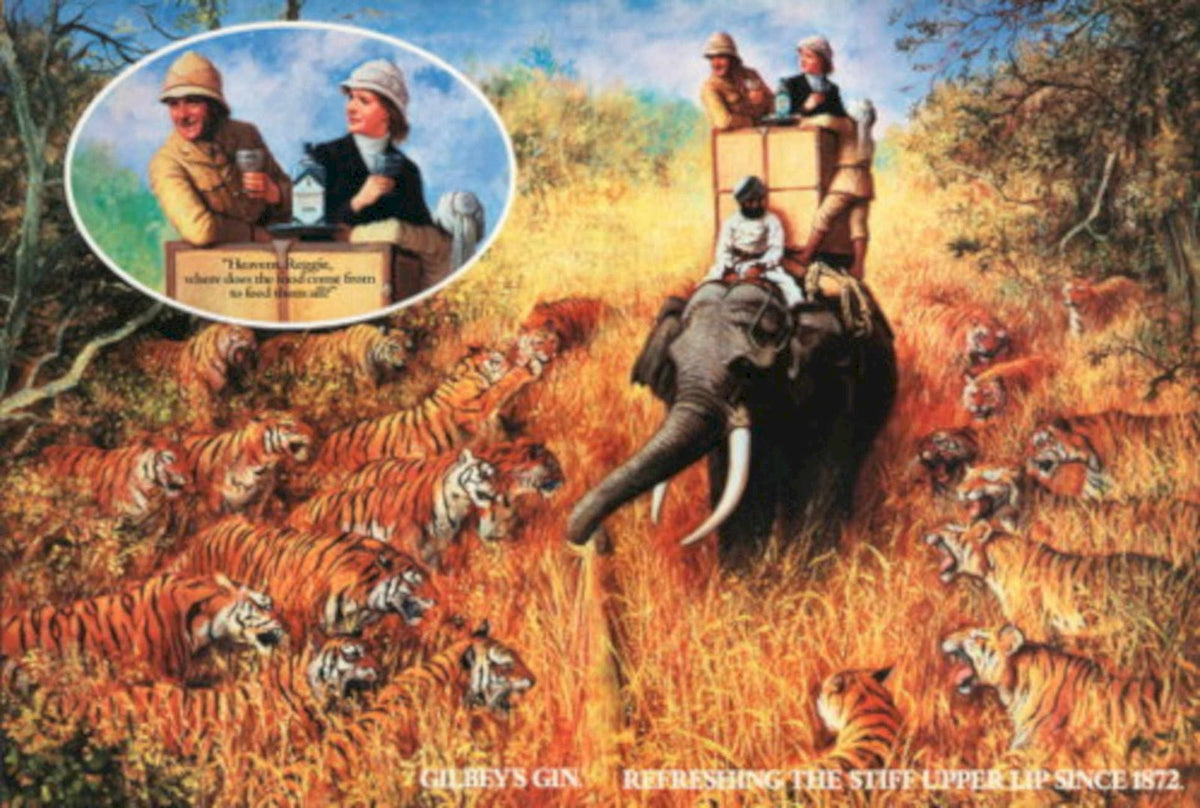 Tigers Gin Hunt 1970s Vintage Retro Advert