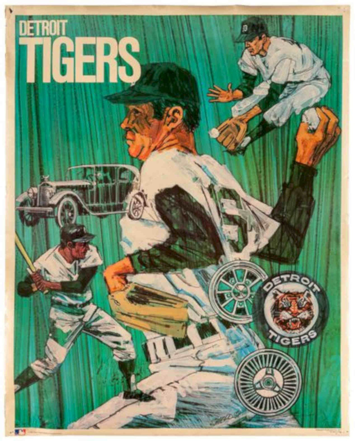 Tigers Poster Detroit Vintage Retro Advert Poster A4 Photo Print